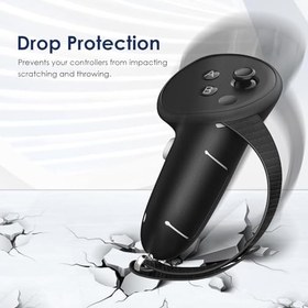 Resim Meta/Oculus Quest 3 ile Uyumlu Yükseltilmiş Kontrol Cihazı Kavrama Kılıfı, Pil Açma Kapağına Sahip Yumuşak Silikon Sap Kılıfı, Ayarlanabilir Mafsal Kayışları Koruyucu Quest 3 Aksesuarları 