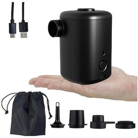 Resim Taşınabilir Şarjlı Hava Pompası - 3000mah Batarya, 4 Nozullu, Hızlı Şarj, Hafif Ve Pratik 