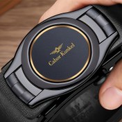 Resim Erkekler için CABOR KUNKEL Premium Gerçek Deri Kemer, Şık Altın Tonlu Otomatik Toka - İş, Resmi ve Günlük Kullanım İçin İdeal - Mükemmel Noel & Bahar Festivali Hediyesi 