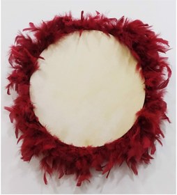 Resim Perrla Shop 32cm Bordo Süslü Gelin Tüylü Zilli Deri Def 32cm 