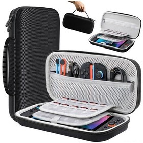 Resim Dofolink Nintendo Switch2 İçin Taşınabilir Eva Koruyucu Kutu - Tam Aksesuar Organizörü, Sert Kabuk, Seyahat Kilitli, Siyah 