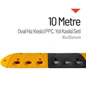 Resim İleri Trafik Oval Hız Kesici Set Kapaklı PPC, Yol Kasisi 30 x 33 x 4 cm - 10 Metre 