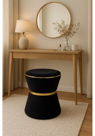 Resim Fine Black-gold Puf Siyah - Altın 