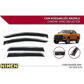 Resim Ford Ranger 2015 Sonrası Kromlu Cam Rüzgarlığı Niken 4lü Set 