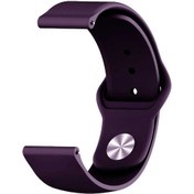 Resim Ekılıf - Xiaomi Amazfit Gtr 47mm Uyumlu - Kordon 22mm Silikon Kordon Krd-11 - Mor 