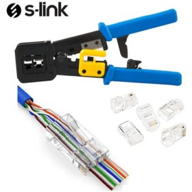 Resim S-Link Yeni Nesil Pense+50 Adet Yeni Nesil Cat6 Jak 8P8C/Rj-45. 6 