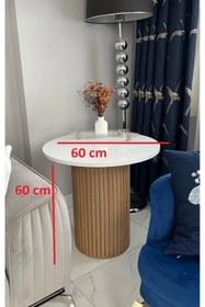 Resim MatBeyaZ bohem yan sehpa fiskos sehpa kahve sehpası mdf üst tablalı 