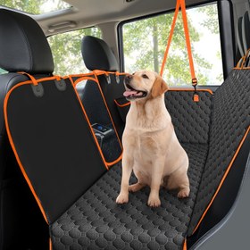 Resim Arka koltuk için Dayanıklı Kedi Battaniyesi - Siyah Polyester, Yan Koruma, İzleme Penceresi, Evcil Hayvanlar için Evrensel Uygunluk, Evcil Hayvan Konforu | Güvenli Uygunluk | Dayanıklı Malzeme 