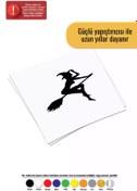 Resim Genel Markalar Uçan Cadı Sticker Oto Motor Laptop Duvar Folyo Sticker 25 X 25 Cm 