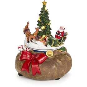 Resim Yılbaşı Ağacı ve Noel Babalı Figür 