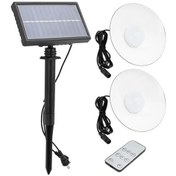 Resim Powermaster Xf-707-2 Kumandalı Solar Panelli 2 Power Ledli Çiftli Projektör Lambası Xf-707-2 