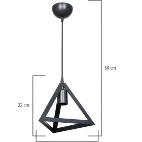 Resim Modelight Prizma Tekli Sarkıt Siyah Yemek Odası Oturma Odası Yatak Odası Mutfak Salon 