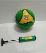 Resim 5 Numara Dikişli Yeşil Futbol Topu ve Şişirme Pompası 