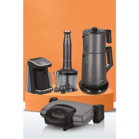 Resim Goldmaster Royal Antrasit Elektrikli Mutfak Çeyiz Seti 4 Lü Evlilik Paketi 