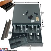Resim Saypos PS75 Para Çekmecesi 7 Banknot Gözlü Kolay Açma Butonlu ve Montaj Askılı (Takım) 40.5x42x11 CM 
