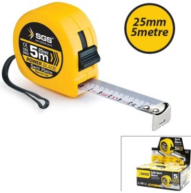 Resim MiraLive 12 Adet 5mt x 25MT Stoplu Şerit Metre (4887) 