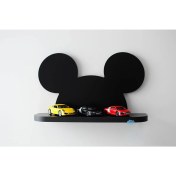 Resim Dfn Wood Micky Mouse Şekilli Raf Kitaplık Duvar Rafı Çocuk Odası Raf 