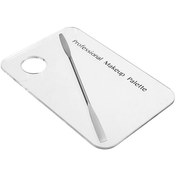 Resim Paslanmaz Çelik Makyaj Paleti Kozmetik Paleti Spatula Aracı Ile Makyaj Sanatı Aracı Nail Art Göz Farı Kirpik Makyajı Profesyonel Pigment Karıştırma 