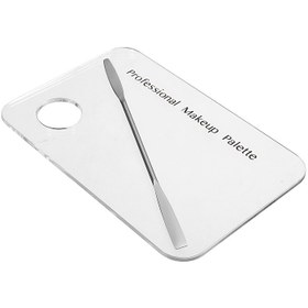 Resim Paslanmaz Çelik Makyaj Paleti Kozmetik Paleti Spatula Aracı Ile Makyaj Sanatı Aracı Nail Art Göz Farı Kirpik Makyajı Profesyonel Pigment Karıştırma 