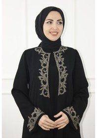 Resim Modabanuda Şule Abaya Ferace Siyah 