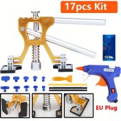 Resim BESPER Otomatik Göçük Çektirme Seti Ayarlanabilir Boyasız Göçük Onarım Aracı, Tutkal Tabancası ile, Araba, Otomobil Dolu Hasarı Onarımı, Metal Yüzey, 110V/220V Güç Kaynağı, Tip C Fiş, AB Fiş 