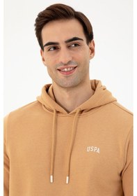 Resim U.S. Polo Assn. Erkek Kapüşonlu Camel Basic Şardonlu Sweatshirt 50295176-VR015 