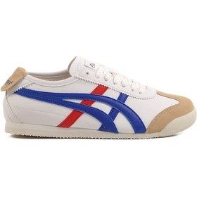 Resim Beyaz Mavi Bağcıklı Unisex Spor Ayakkabı E-2013 G Beyaz-mavi-kırmızı Beyaz 