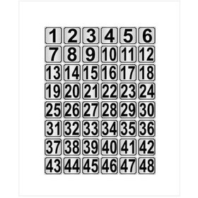 Resim Gümüş Renk Metal Kapı Masa Dolap Numarası 5 Cm 5 Cm 48 Adet 