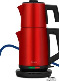 Resim GoldMaster Akasya Kırmızı Xl 2200 Watt Patentli Damlatmayan Tasarımı Çelik Çay Makinesi Ve Su Isıtıcısı 