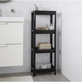 Resim IKEA Banyo Raf Ünitesi Siyah Pratik Raf Ünitesi 36x23x100 Cm 