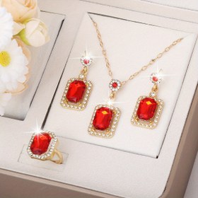 Resim Geometrik Takı Seti - Vintage Tarzı Üç Parça Kolye Koleksiyonu, Çiftler İçin Benzersiz Tasarım, İdeal Doğum Günü Hediyesi ve Günlük İş Giyimi için Çok Yönlü Aksesuar 