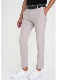 Resim Efor Slim Fit Yan Cepli Esnek Düz Koyu Vizon Pamuk Pantolon P 1197 Vizon 