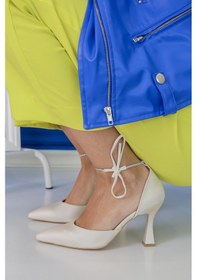 Resim Yorgap Model 8 CM Taş Detaylı Yeni Sezon Topuklu Sandalet Sedef 