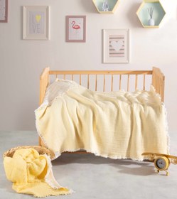Resim Mylasa Home Müslin Bebek Yorganı 100x150cm Sarı 