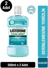 Resim Listerine Zero Hafif Nane Alkolsüz Ağız Bakım Suyu 2 x 500 ML 