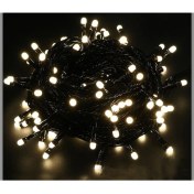 Resim 5m Boncuk Lamba Gün Işığı 8 Fonksiyon 100 LED Fişli Siyah Kablo 