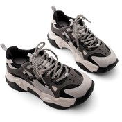 Resim Marjin Kadın Yüksek Taban Sneaker Bağcıklı Spor Ayakkabı Edisa - Koşu Ayakkabısı siyah 