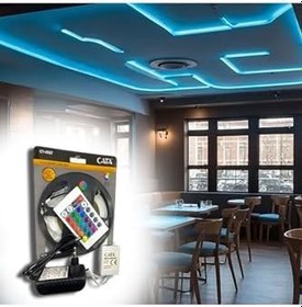 Resim Cata Rgb Şerit Led Seti 3 Renk (5 Mt Rgb Şerit Trafo Kumanda),Siyah 