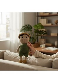 Resim El Yapımı Amigurumi Erkek Oyuncak Bebek Yeşil 