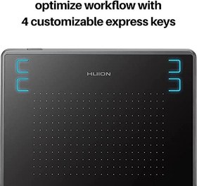 Resim Huion Inspiroy H430P 18.6cm x 13.9cm, 4096 Kademe Basınç Hassasiyetli, 5080LPI Çözünürlük, 4 Adet Kısayol Tuşu, Pilsiz Kalemli Grafik Tablet 