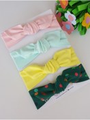 Resim swan butik Kız Çocuk Bebek Bandana Toka Seti 4'lü Sarı, Pudra Pembe, Cam Göbeği, Sarı, Zümrüt Yeşili 