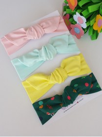 Resim swan butik Kız Çocuk Bebek Bandana Toka Seti 4'lü Sarı, Pudra Pembe, Cam Göbeği, Sarı, Zümrüt Yeşili 