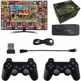 Resim Eldenör Çift Kollu 2. 4g Kablosuz Retro 4K Game Stick 3500 Oyun Atari Hd Görüntü Kalitesi 