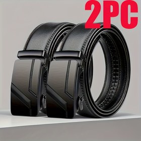 Resim İki Erkek Kemer, Demir Toka, Moda İş Tarzı, Hızlı Çıkarma, Kot ve Rahat Pantolonlar İçin Uygun. 