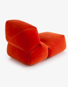 Resim Nar Çiçeği Rengi Kadife Armut Koltuk - 70x100 