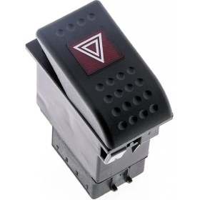 Resim Allestock Universal Sinyal Flaşör Düğmesi Anahtarı 6 Pin Rocker Switch Buton - Ampullü 12V 