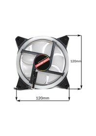Resim Coolmoon Rgb Renkli Sessiz Fan 3 Pin Pwm 2 Pin Molex 12 CM Kasa Fanı 