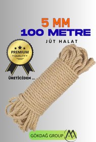 Resim GÖKDAĞ GROUP 5 MM 100 Metre Jüt Halat Dekoratif Hasır İp Urgan Maket 