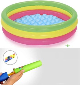 Resim Bestway Su Pompalı- 51104, 3 Boğum Şişme Zemin Havuz-102x25cm 