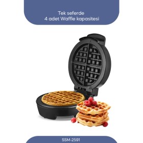 Resim Yapışmaz Belçika Waffle Makinesi, 1000W, Siyah, Pratik ve Şık Tasarım 